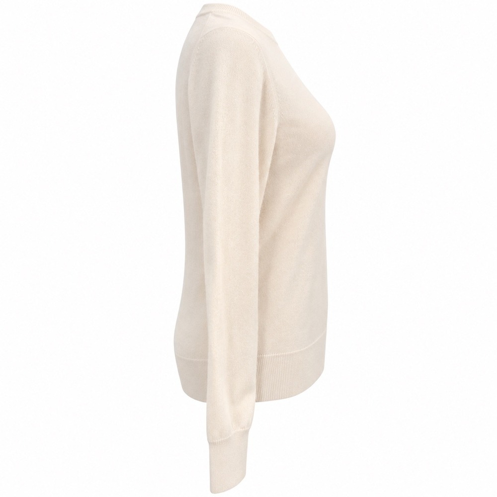 Quince 100% Mongolian Cashmere Crewneck Sweater Ivory Cream Women's Quiet Luxury - Picture 3 of 6